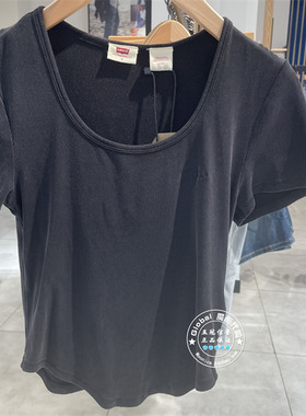 特价正品levis李维斯 25早秋 女士黑色休闲短袖T恤 003SU-0000