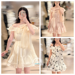 SNIDEL 国内代购 26春夏 甜美荷叶边蝴蝶结吊带连衣裙 SWFO262302