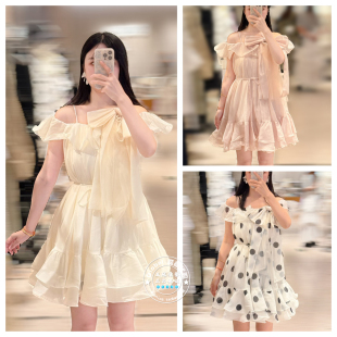 SNIDEL 国内代购 26春夏 甜美荷叶边蝴蝶结吊带连衣裙 SWFO262302