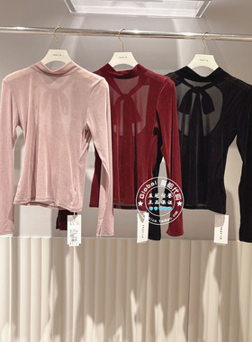 FRAY I.D国内代购 25冬 立领露背蝴蝶结气质时尚上衣FWCT255023