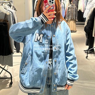 特价 MOUSSY国内代购 25春 立领牛仔棒球服夹克外套028ISA10-1191