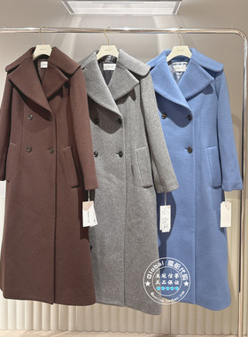 FRAY I.D国内代购25冬翻领简约中长款羊毛混纺毛呢大衣FWFC255047