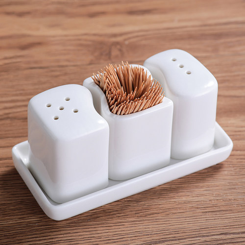 陶瓷味具套装摆件胡椒瓶牙签筒