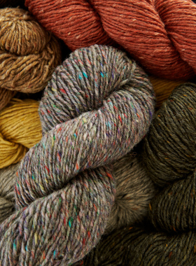 ISAGER Aran Tweed粗夹花羊毛线丹麦进口彩点羊毛线100g160米/1绞