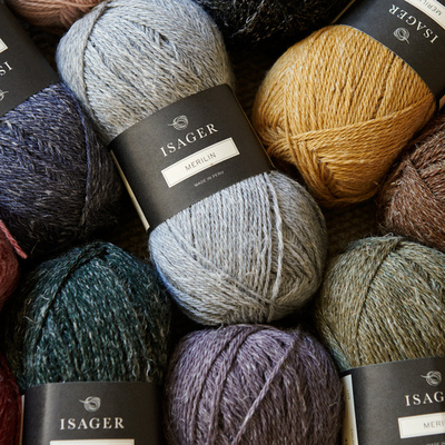 ISAGER羊毛亚麻线中细夹花亲肤