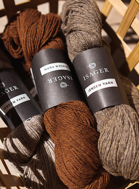 ISAGER Jensen Yarn美丽诺羊毛线中粗DK丹麦进口麻花50克125米/绞