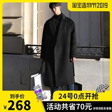加厚男士 潮 呢子大衣中长款 新款 2019冬季 毛呢大衣男英伦风外套韩版