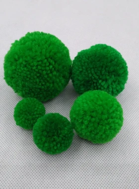 新品2厘米 3 4 5 6cm绿色毛线圆球毛绒球鞋帽配饰diy圣诞树装饰品