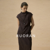 宽松上衣套装 RUORAN日本进口杨柳皱新款 轻奢高级独特别致裙子无袖