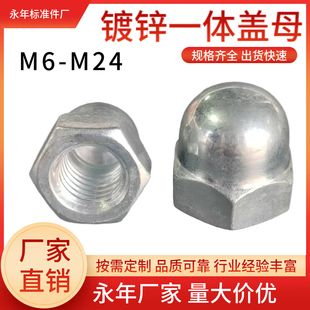 镀锌一体盖母 盖形螺母 装饰圆头球形螺母帽 盖形六角螺母 可定制