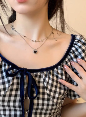 甜酷星星流苏爱心项链女ins潮轻奢小众锁骨链设计感高级颈链配饰