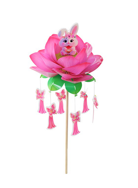 元宵节灯笼儿童手工diy材料包手举荷花灯2026古风手提发光兔子灯