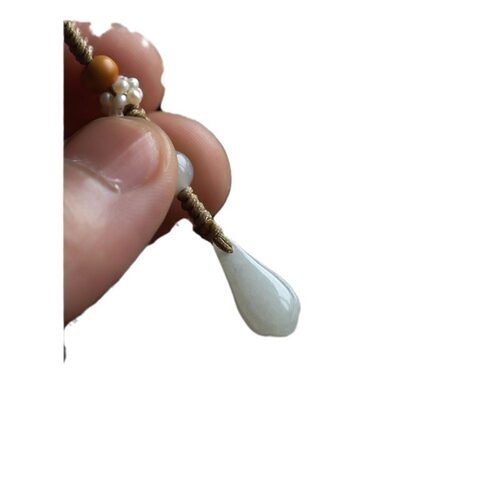 天然和田玉玉兰花开挂绳