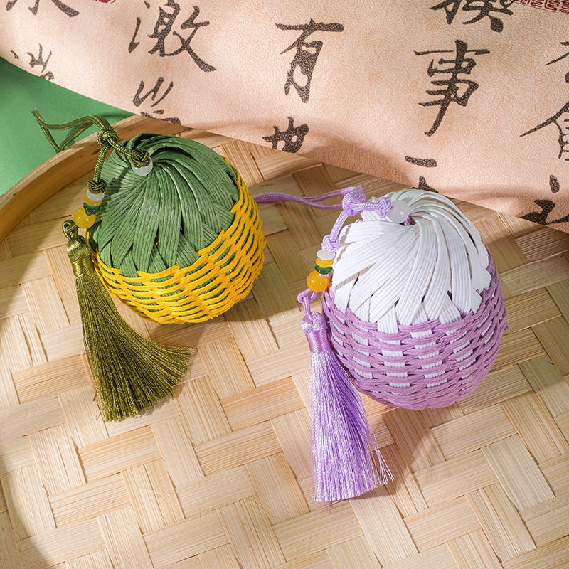 元旦节藤编香囊挂件手工d