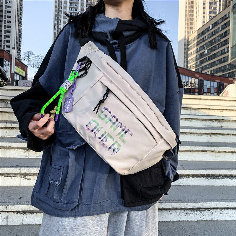 新款工装胸包男街头潮流休闲斜挎包女多功能单肩包运动腰包大容量