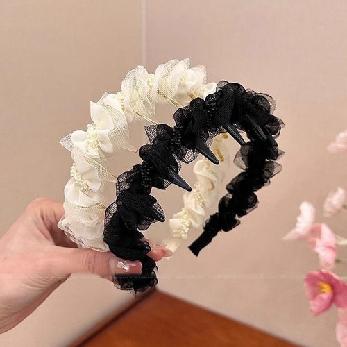 芭蕾网纱褶皱珠珠发箍女2