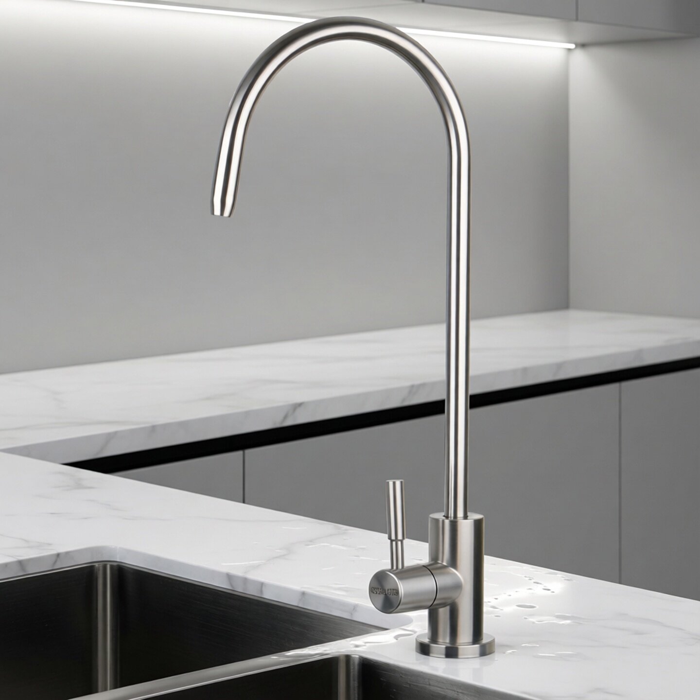 3分净水器龙头3分出水304不锈钢双出水单孔纯水机配件单水龙头