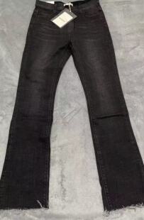 清仓特价 断码 不退换 牛仔裤 2024常规休闲水洗深色黑色直筒微喇时尚