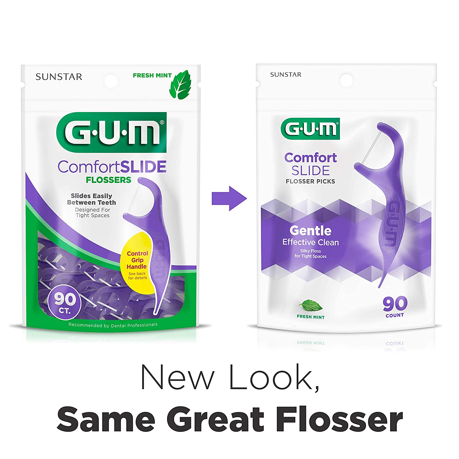 美国进口正品 GUM 拜得乐薄荷味丝滑超细扁线牙线棒90只 送牙线盒