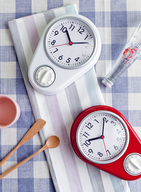 免打孔北欧静音厨房客厅定时闹钟创意钟表挂钟韩版小挂钟