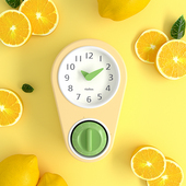 厨房用免打孔挂墙钟表冰箱贴小挂钟计时器静音大时钟挂表专用闹钟