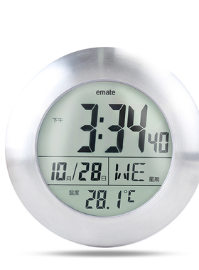 LCD浴室钟厨房防水静音家用吸盘钟表冰箱创意座钟迷你电子小挂钟