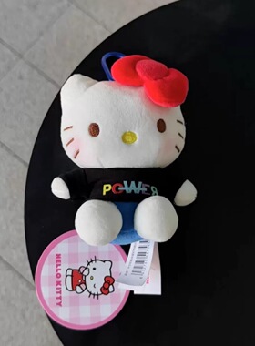 GD权志龙PCWER同款helloKitty凯蒂猫包包挂件T恤衣服蓝色坐姿kt