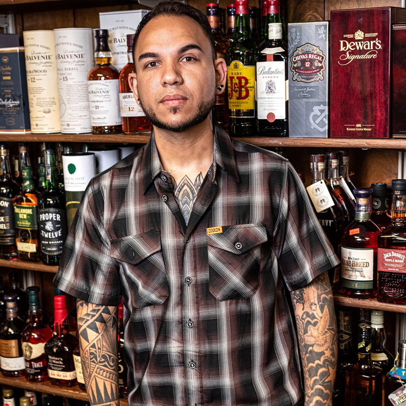 裁咖啡色oversize格子工装衬衫