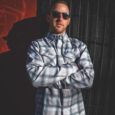 小格机车嘻哈宽松复古工装衬衫