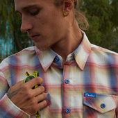 hiphop奇卡洛chicano重工机车彩色格子oversize重磅嘻哈工装 衬衫