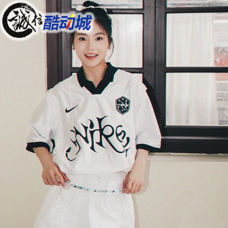 耐克女子针织v领半袖球衣
