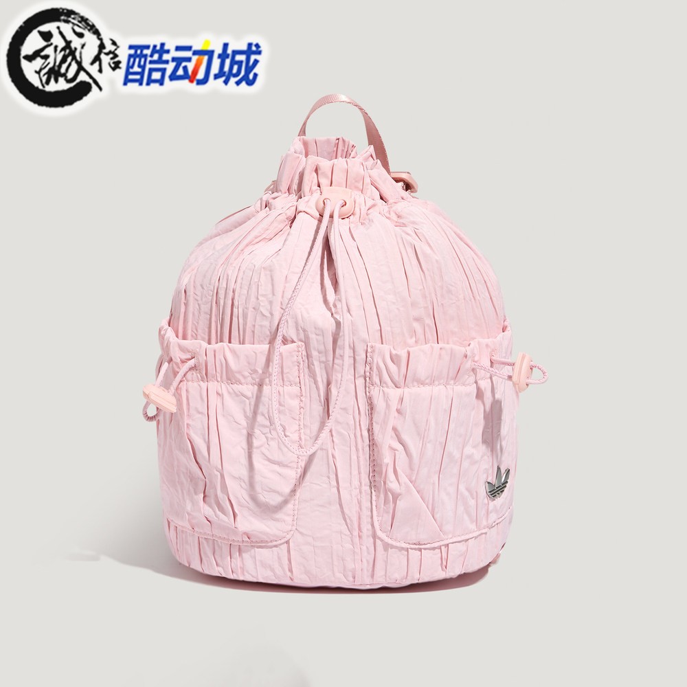 阿迪达斯三叶草儿童2026年秋新款时尚抽绳实用运动双肩背包LD6309