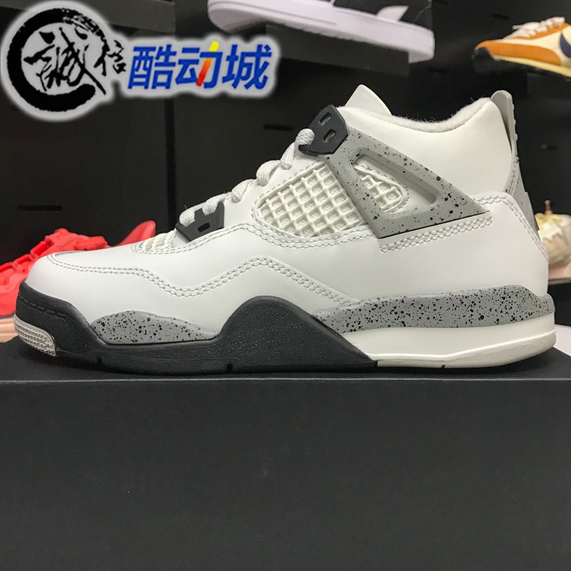 Nike耐克2025冬季款Jordan 4 Retro缓震透气幼童运动鞋IB4388-100