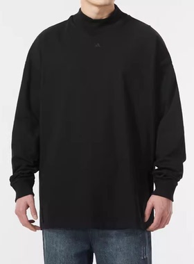 Adidas阿迪达斯男装2024秋季款跑步运动服宽松休闲长袖T恤 IR8489