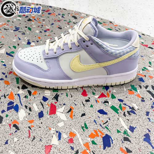 Nike耐克2025新款Dunk Low SE大童时尚拼接格纹运动鞋 FJ4641-536