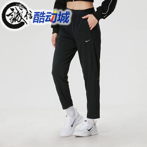 耐克女子梭织速干跑步运动九分裤