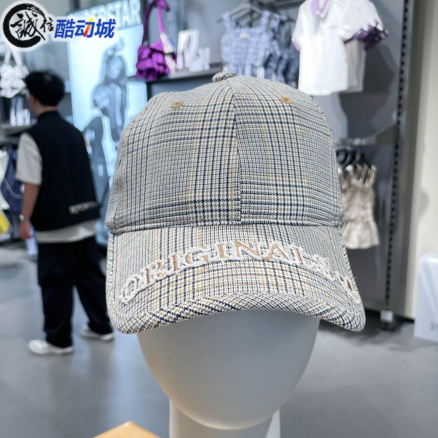 阿迪达斯三叶草男女帽2026夏季运动休闲经典复古格纹棒球帽KW1277
