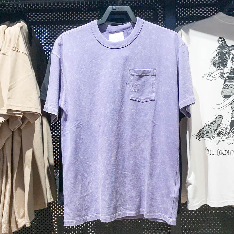 耐克男子2025夏新款复古水洗宽松针织圆领休闲短袖T恤 HJ0777-527