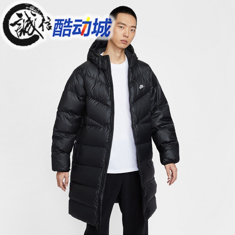 耐克男子长款保暖防风运动羽绒服