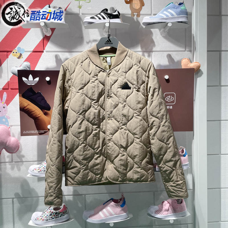 阿迪达斯休闲运动防风棉服外套