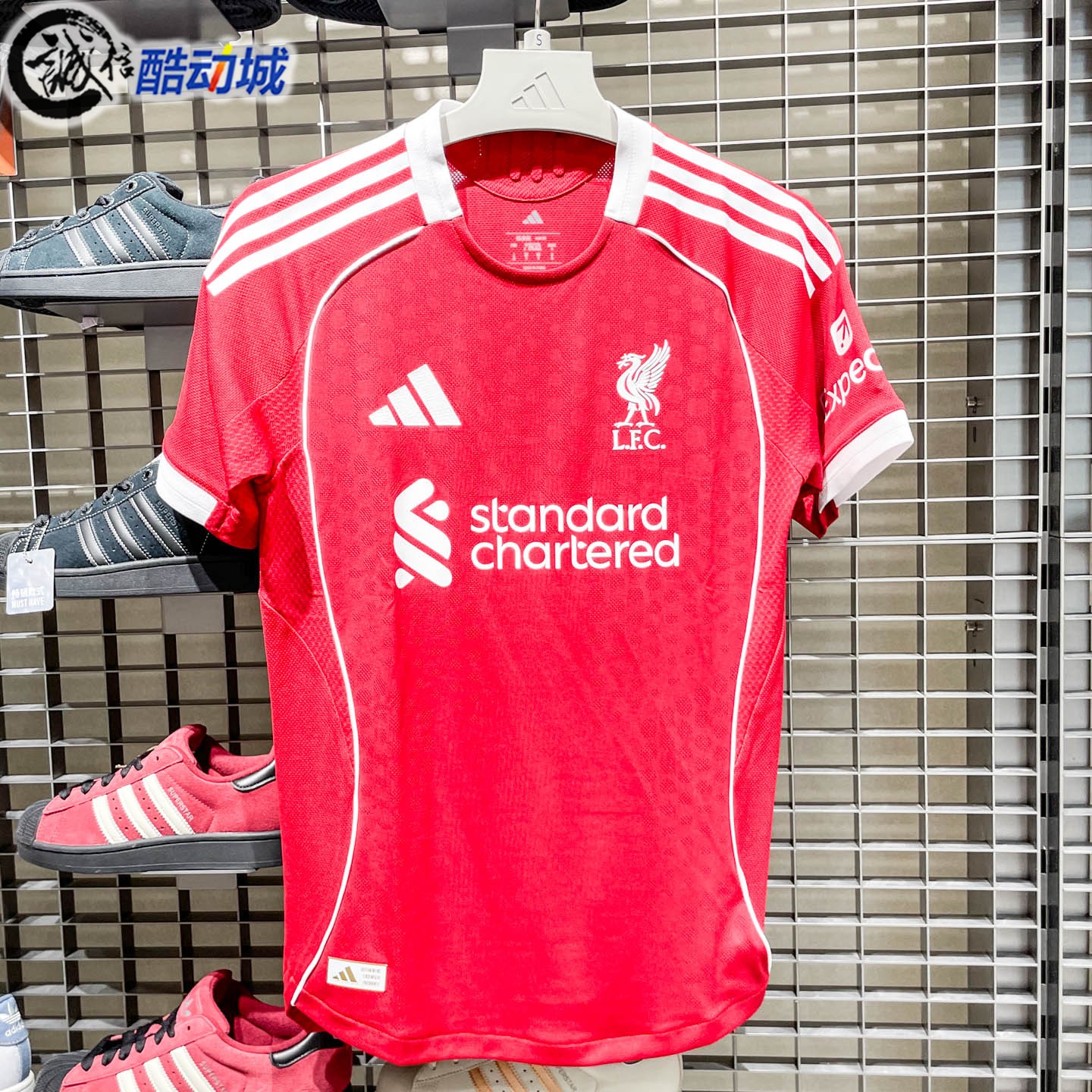 Adidas阿迪达斯男子秋季利物浦球员版主场速干足球短袖球衣JY4237