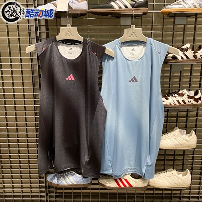 Adidas阿迪达斯男2026夏季跑步侧开叉运动修身背心 KR5093 KY5047