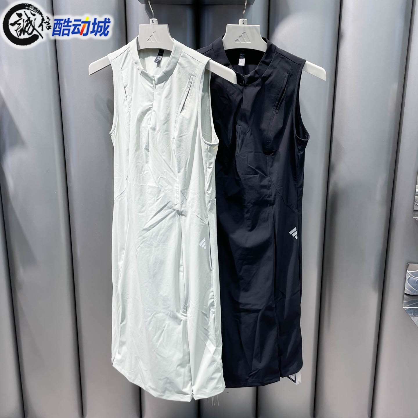 Adidas阿迪达斯2026新款女子凉感修身无袖休闲连衣裙KY7836KY7841