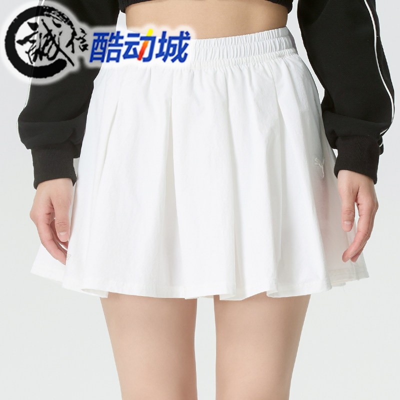 PUMA彪马女子2026夏新款舒适吸湿速干运动休闲百褶短裙 637473-02