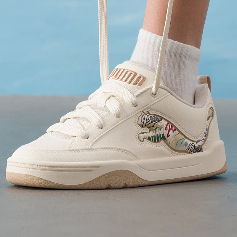 PUMA彪马男女2025秋新款经典复古时尚潮流涂鸦艺术板鞋 405257-01