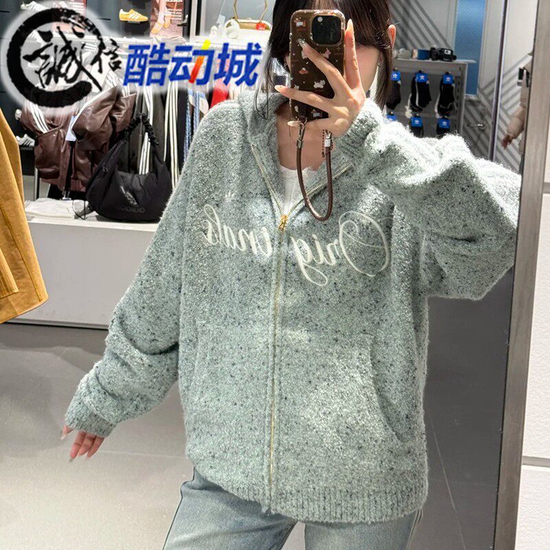 阿迪达斯三叶草女子新年款针织绒面运动连帽夹克外套 KT0717 0718,运动服/休闲服装,运动茄克/外套,淘宝优惠券,粉丝福利购,淘宝优惠卷
