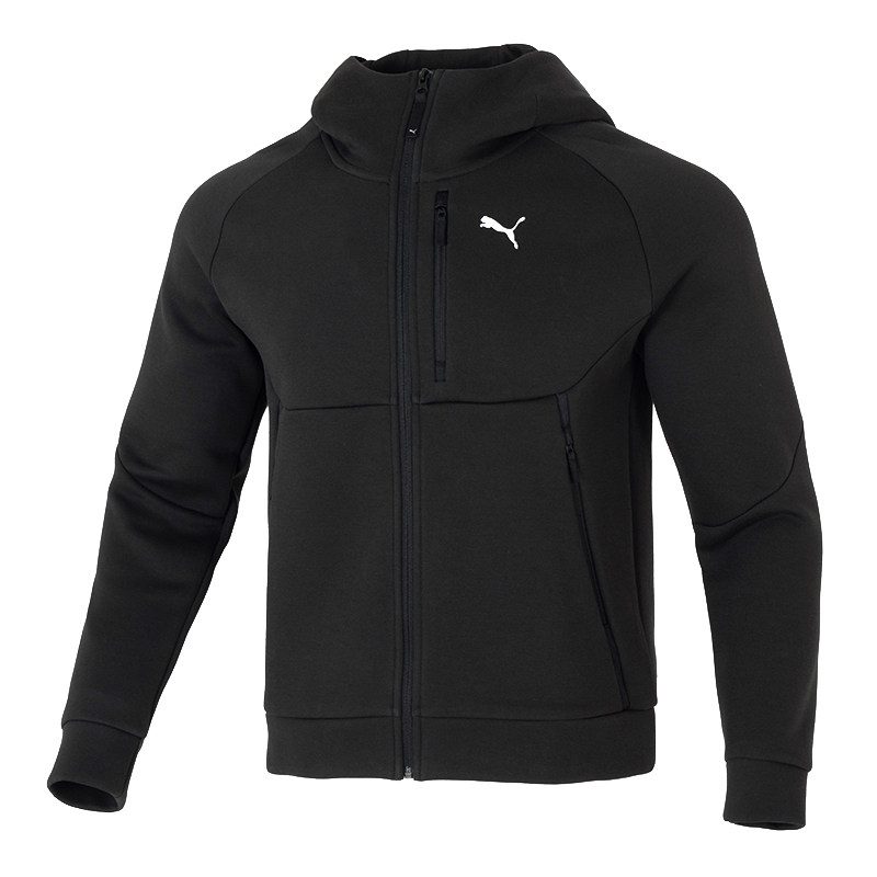 PUMA彪马夹克男2025春新款防风服运动针织休闲连帽外套 631833-01