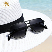 DAYWILD纯钛高级感多边形太阳镜男女同款 开车专用 偏光墨镜潮款