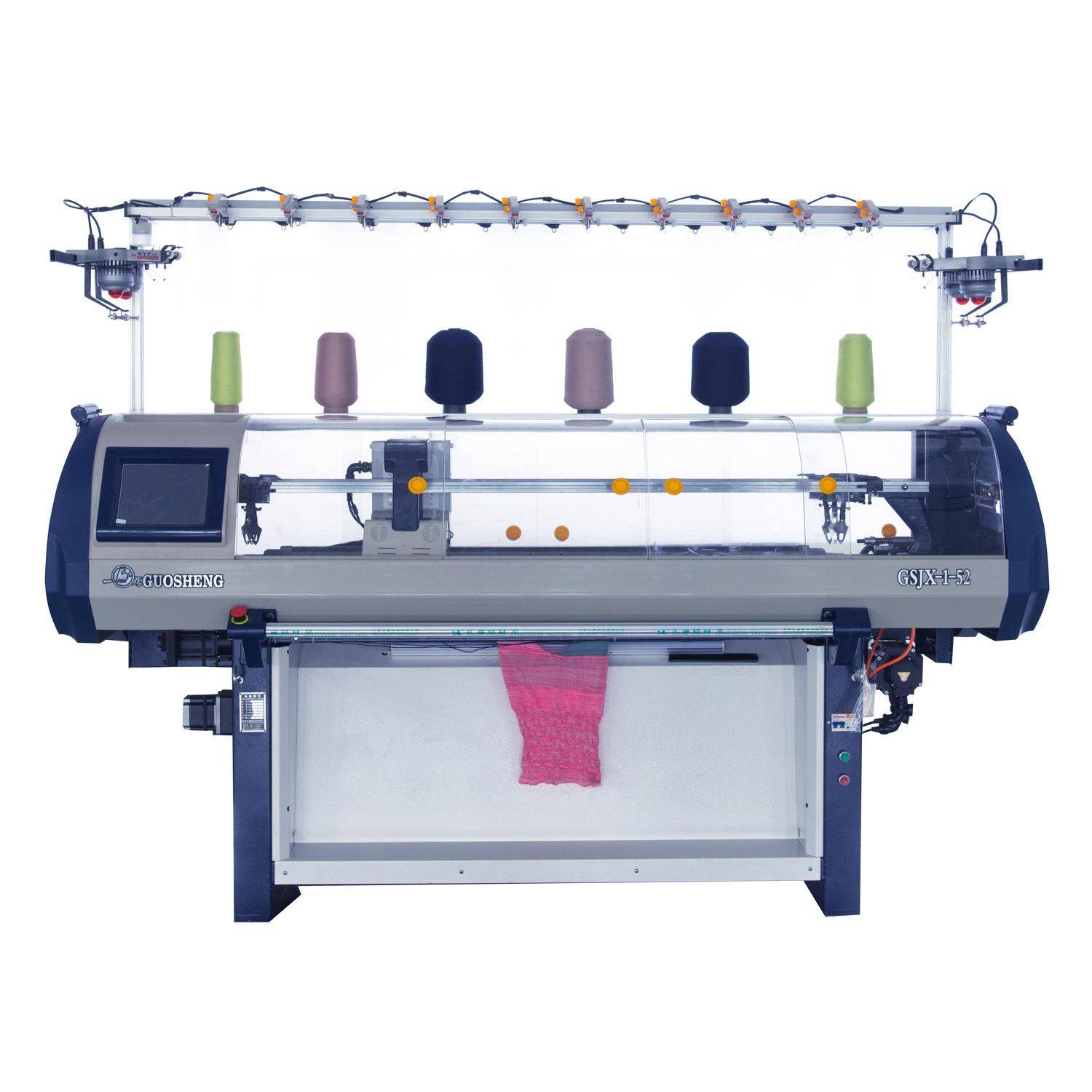 提花织领电脑横机罗纹编织机衣领机单系统全自动针织机毛衣机