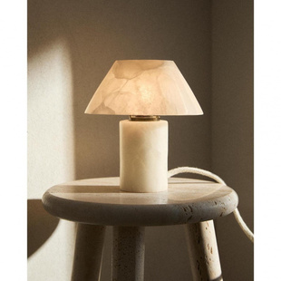 西班牙天然云石蘑菇台灯卧室床头设计师样板间展厅书房温馨氛围灯